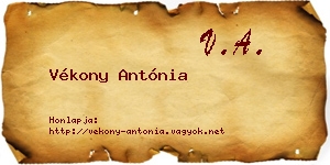 Vékony Antónia névjegykártya